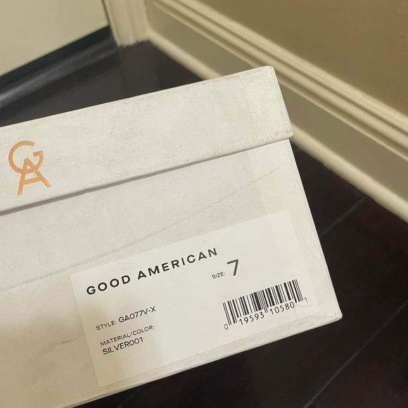 Good American Clear Wedge Sandals Size 7 Silver - Picture 7 of 9